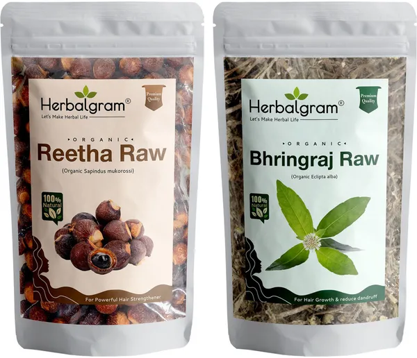 Pack_of_2_Reetha_Nuts_&_Bhringraj_Dried_Leaves_For_Hair_Care_(200_G)