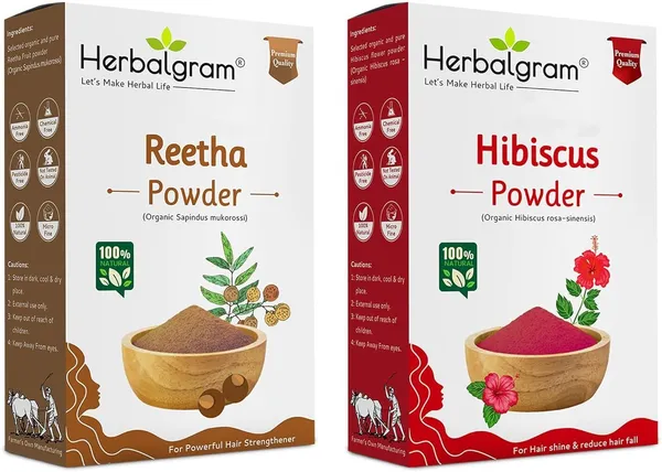 Pack_of_2_Natural_Reetha_&_Hibiscus_Powder_Ayurvedic_Hair_Cleanser_&_Conditioner_For_Hair_(200_G)