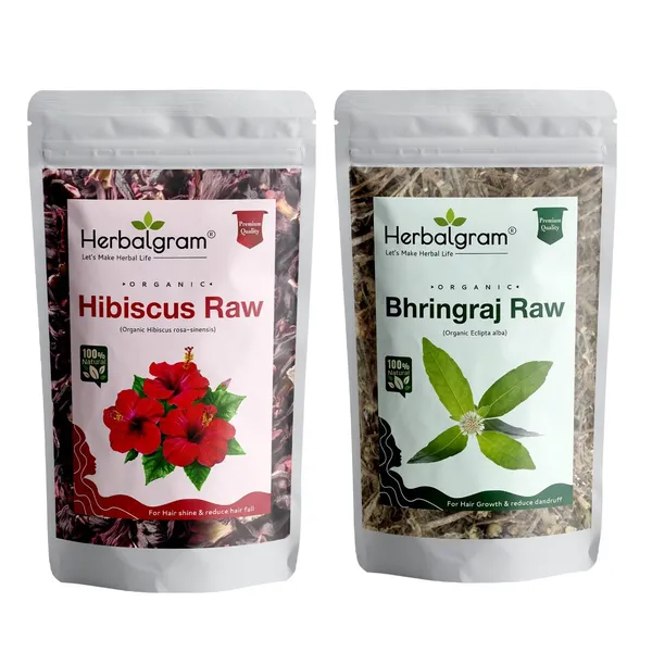 Pack_of_2__Organic_Bhringraj,_Hibiscus,_Dried_Flowers_And_Leaves_(Row_Form)(200_G)