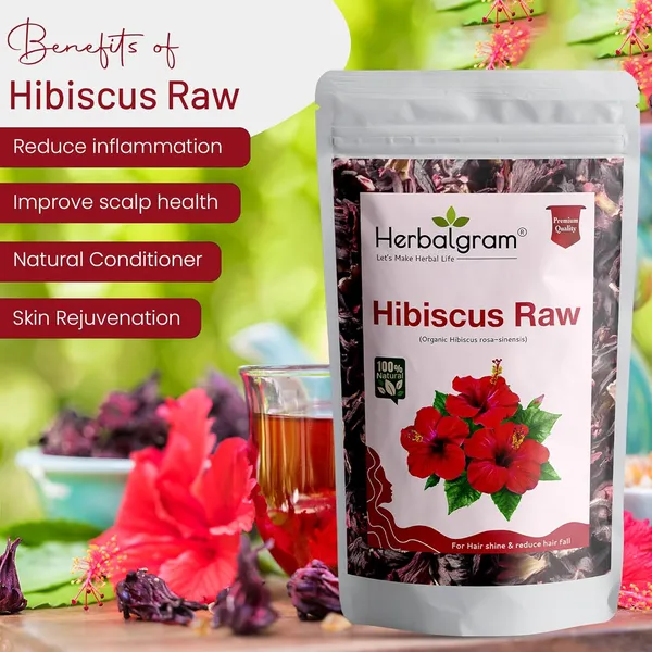 Pack_of_2__Organic_Bhringraj,_Hibiscus,_Dried_Flowers_And_Leaves_(Row_Form)(200_G)