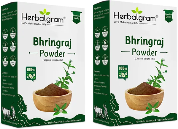 Pack_of_2_Pure_&_Natural_Bhringraj_Powder_Finely_Ground_From_Dry_Leaves_For_Diy_Hair_Masks_(200_G)