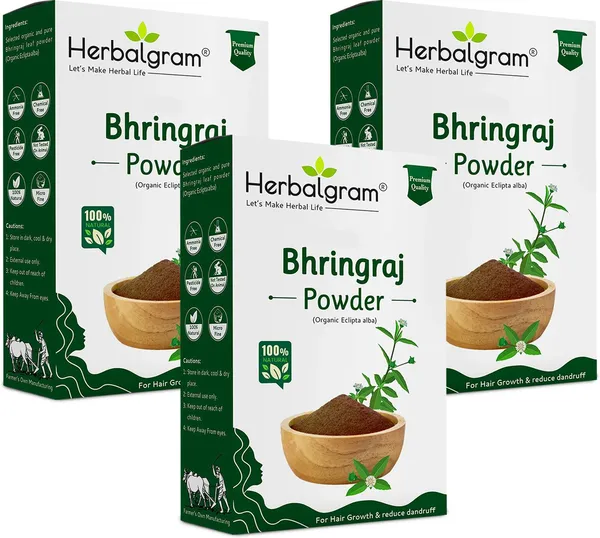 Pack_of_3_Pure_&_Natural_Bhringraj_Powder_Finely_Ground_From_Dry_Leaves_For_Diy_Hair_Masks_(300_G)