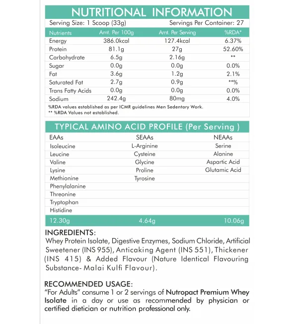 NutroPact_Premium_Whey_Protein_Isolate_|_Malai_Kulfi_Flavor_|_Added_Digestive_Enzyme_|_27Gm_Protein_|_2Lbs_|_Hormone_Free_|_Easy_Mix_(3-4_Shakes_without_Shaker_Ball)_|_4.9Gm_Glutamic_Acid