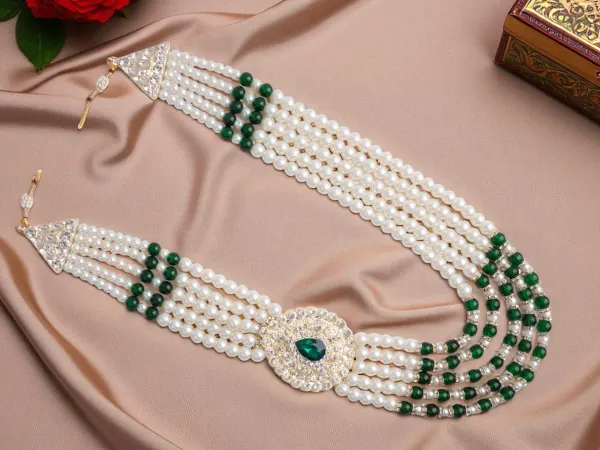 Minimalistic_Multi-Layer_Grooms_Mala_With_Kundan_Accents_-_Green