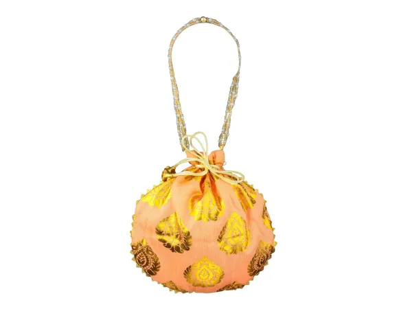Bail_Round_Potli_Bag_with_Pearl_Beaded_Handle_Peach-_Pack_of_4