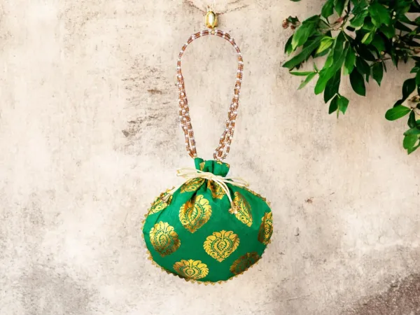 Bail_Round_Potli_Bag_with_Pearl_Beaded_Handle_Green-_Pack_of_4