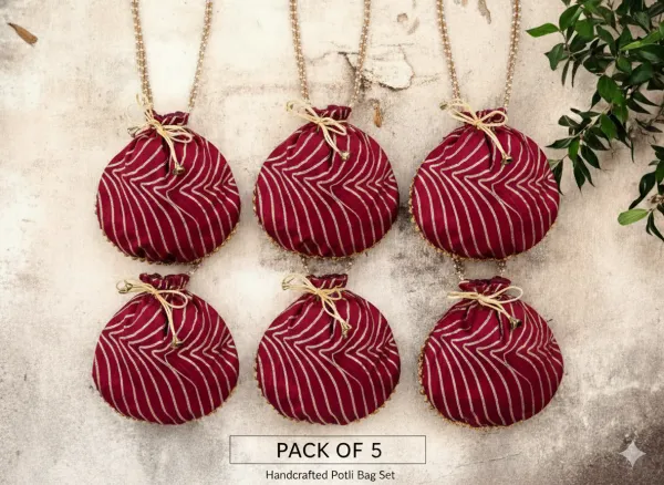 Bandhani_Style_Round_Potli_Bag_with_Golden_Handle_-_Red