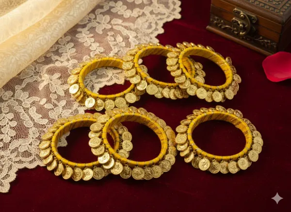Golden_Coin_Wedding_Favour_Bangles_Pairs