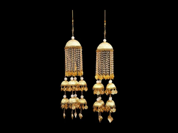 Riwaz_Golden_Bridal_Kaleera_With_Multi-Layer_Pearl_Strands_And_Dome_Charms
