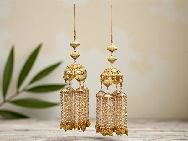 Elegant_Long_Golden_Bridal_Kaleera_With_Pearl_&_Leaf_Tassels