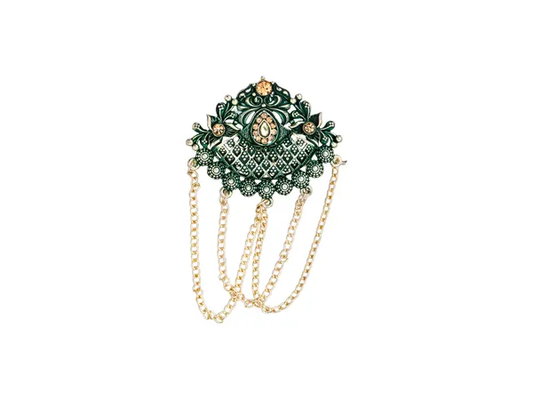 Royal_Groom_Brooch_With_Stone_Detailing_-_Green