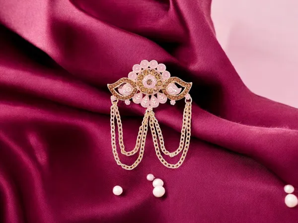 Floral_Designer_Groom's_Brooch_With_Dual_Chain