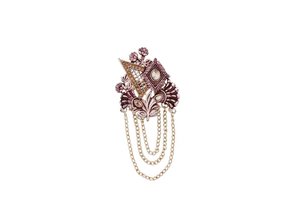 Royal_Groom_Brooch_With_Layered-Chain_-_Maroon