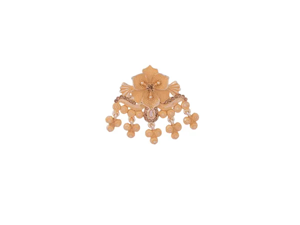 Floral_Groom's_Brooch_With_Beaded_Danglers