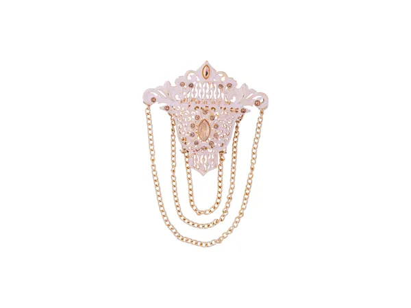 Elegant_Groom's_Brooch_With_Chain_Detailing_-_Pink