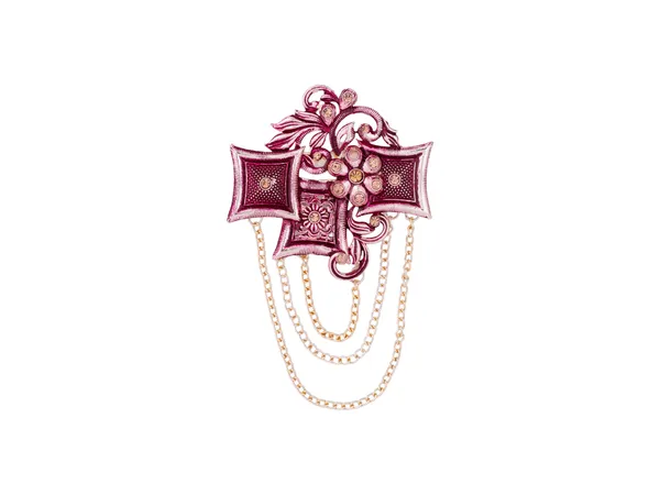Designer_Groom_Brooch_With_Chains_-_Maroon