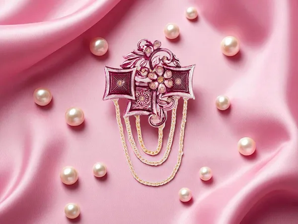 Designer_Groom_Brooch_With_Chains_-_Maroon