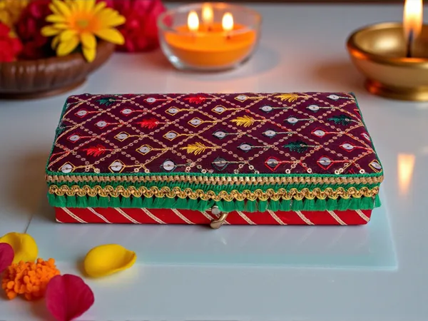 Zardozi_Handcrafted_Cash_Box-_Maroon