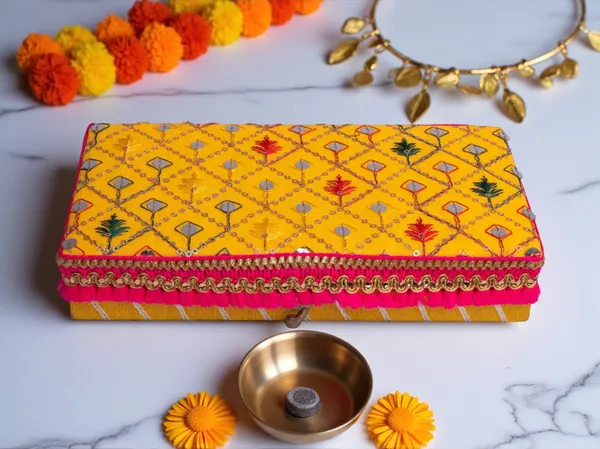 Zardozi_Handcrafted_Cash_Box-_Yellow