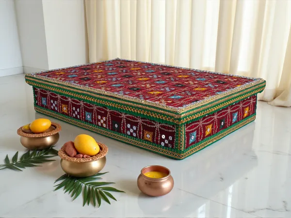 Rajwada_Handcrafted_Chowki_-_Maroon