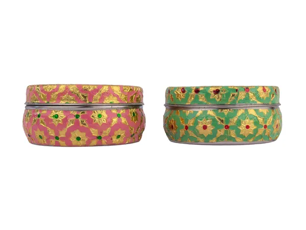 Handcrafted_Meenakari_Steel_Ladoo_Box_|_Pink-Green_(Small)