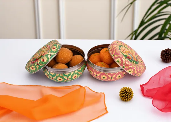 Handcrafted_Meenakari_Steel_Ladoo_Box_|_Pink-Green_(Small)