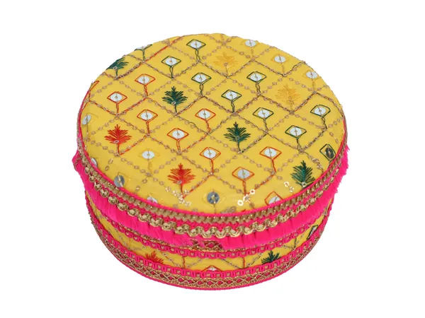 Zardozi_Handcrafted_Laddoo_Box_-_Yellow