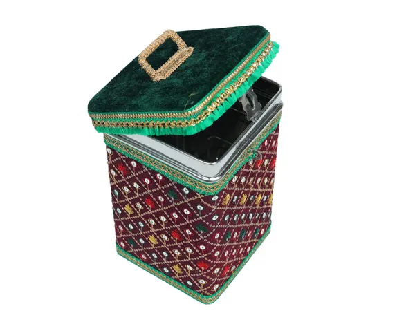 Zardozi_Handcrafted_Square_Container_-_Maroon