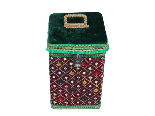 Zardozi_Handcrafted_Square_Container_-_Maroon
