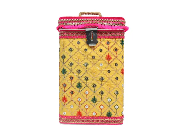 Zardozi_Handcrafted_Square_Container_-_Yellow