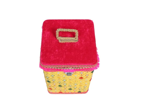 Zardozi_Handcrafted_Square_Container_-_Yellow