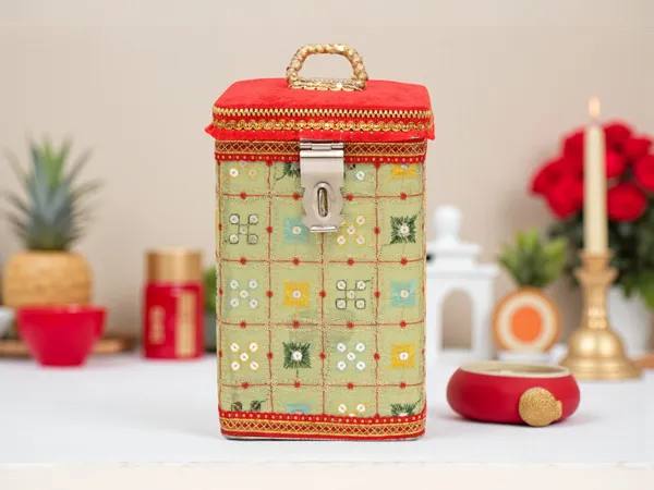 Rajwada_Handcrafted_Square_Container_-_Pista