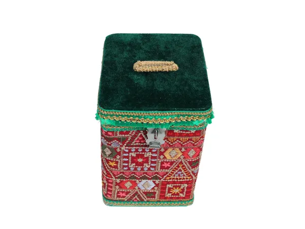 Phulkari_Handcrafted_Square_Container_-_Maroon