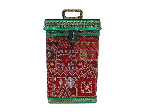 Phulkari_Handcrafted_Square_Container_-_Maroon