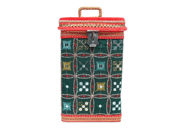 Rajwada_Handcrafted_Square_Container_-_Green