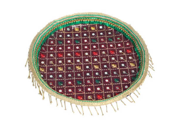 Zardozi_Handcrafted_Thaal_-_Maroon