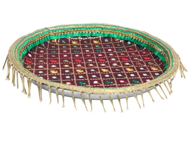 Zardozi_Handcrafted_Thaal_-_Maroon