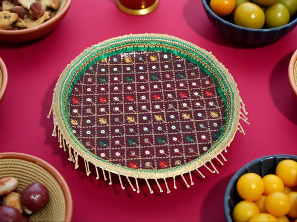 Zardozi_Handcrafted_Thaal_-_Maroon