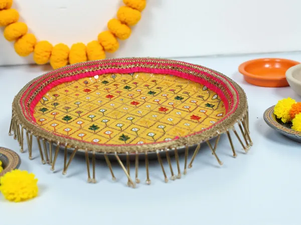 Zardozi_Handcrafted_Thaal_-_Yellow