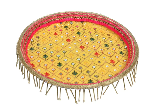 Zardozi_Handcrafted_Thaal_-_Yellow