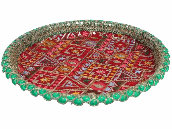 Phulkari_Handcrafted_Thaal_-_Maroon