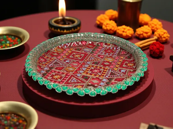 Phulkari_Handcrafted_Thaal_-_Maroon