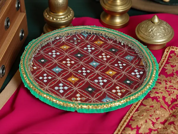 Rajwada_Handcrafted_Thaal_-_Maroon
