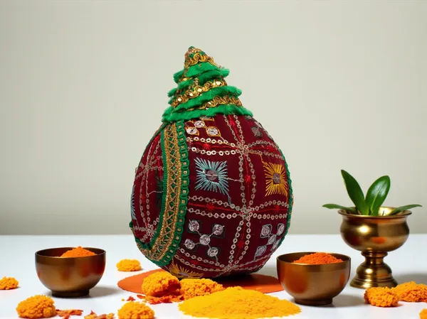 Rajwada_Handcrafted_Nariyal_-_Maroon