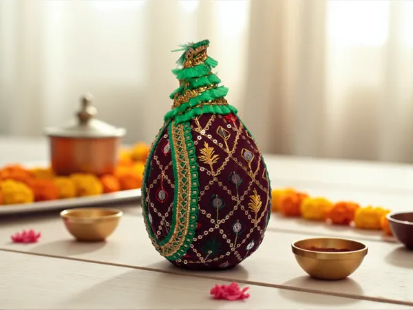 Zardozi_Handcrafted_Nariyal_-_Maroon