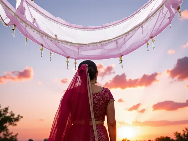 Elegant_Golden_Tassel_Hangings_Bridal_Entry_Chadar
