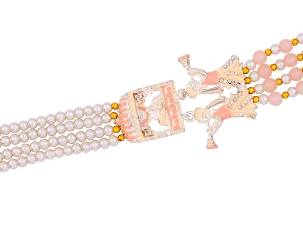 Multi-Layer_Peach_Bead_Grooms_Mala_With_Shehnai_Pendant