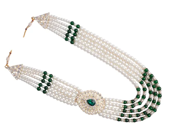 Subtle_Pearl_&_Bead_Grooms_Mala_With_Statement_Pendant_-_Green