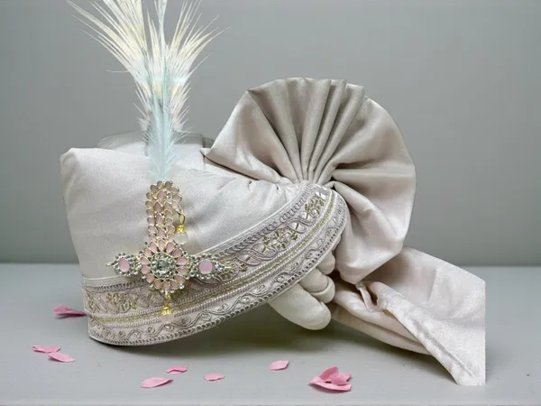 (Hand-Tied)_Signature_Groom_Pagdi_with_Embroidered_Safa_and_Pearl_Kalgi