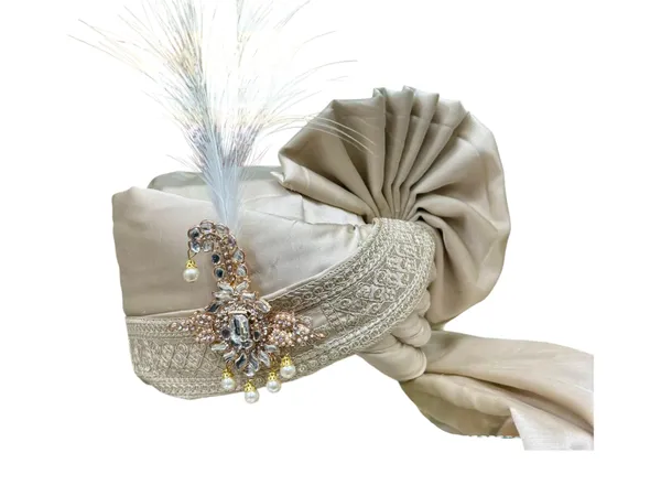 (Hand-Tied)_Classic_Groom_Pagdi_with_Embroidered_Safa_and_Pearl_Kalgi